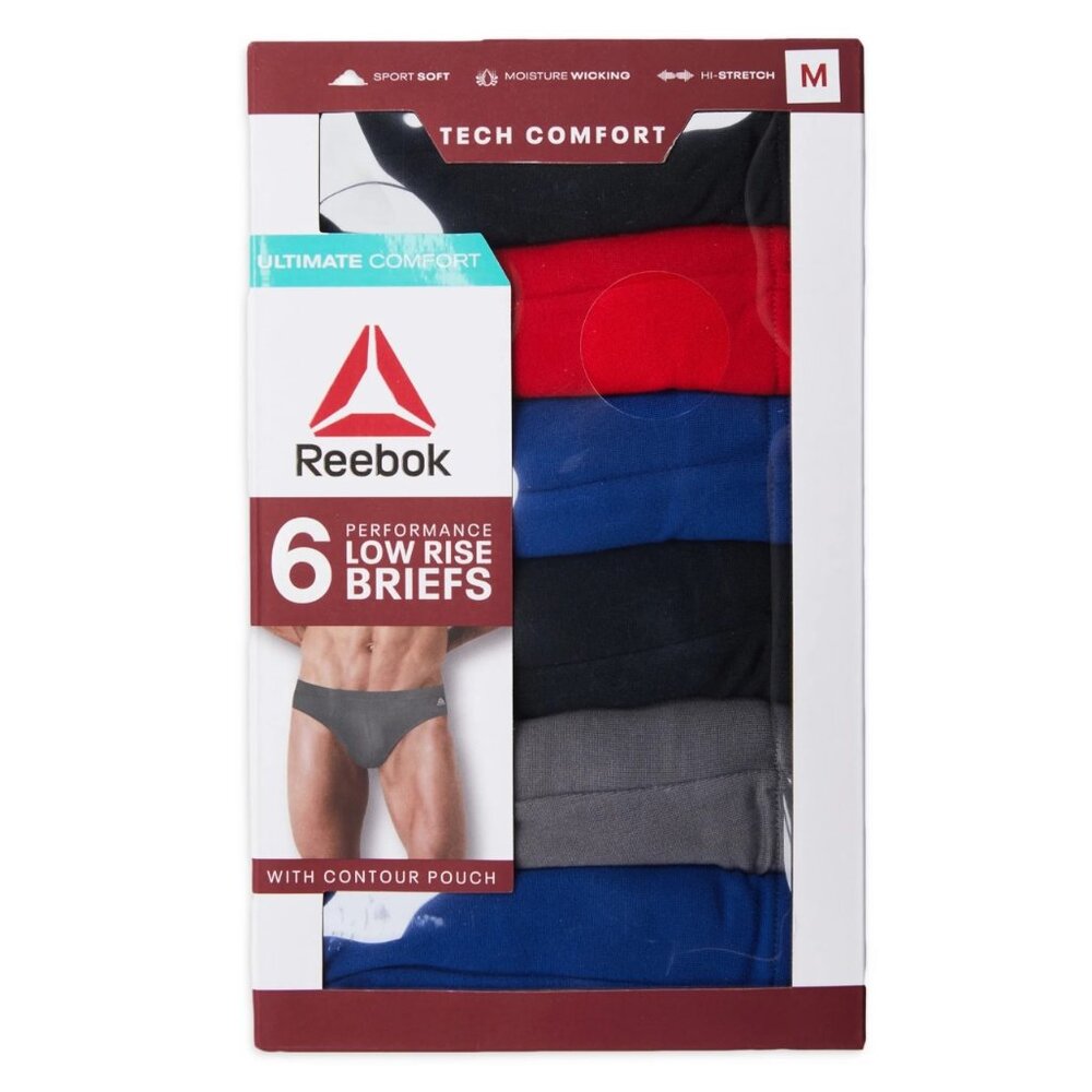 NEW Reebok 3XL (48''-50'') Performance Low Rise Briefs, 6-Pack